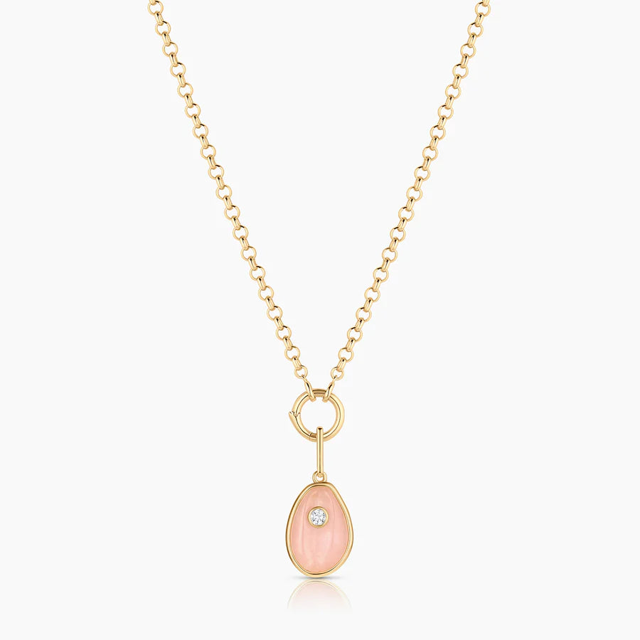 Cowrie Pink Jade Shell Charm