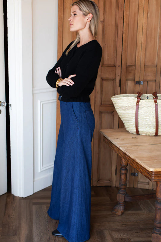 Tulip Trouser - Indigo Hemp