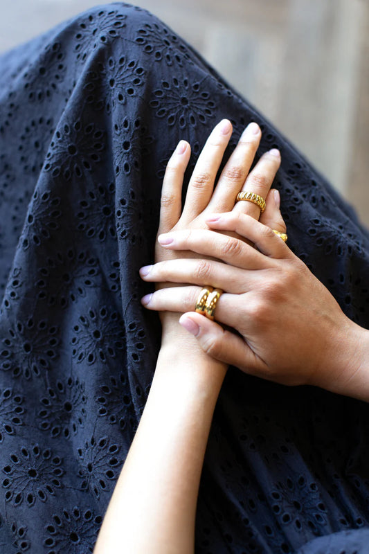 Wide Hem Skirt - Midnight Eyelet