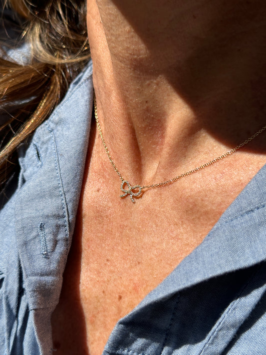 Bow Diamond Necklace