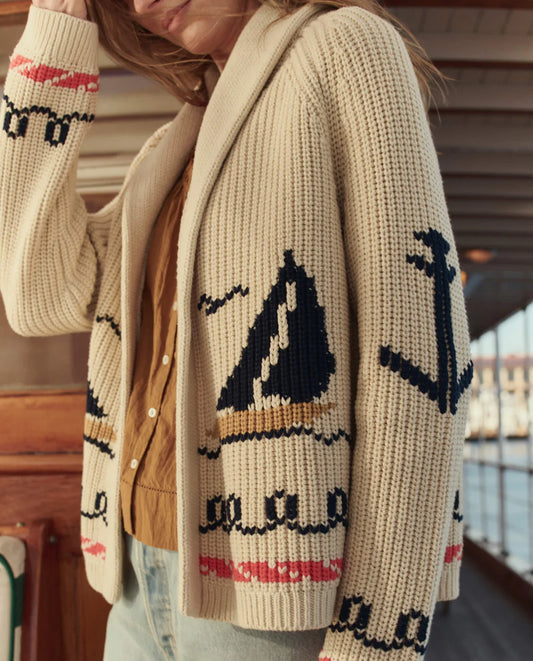 Sailboat Lodge Cardigan - Cream