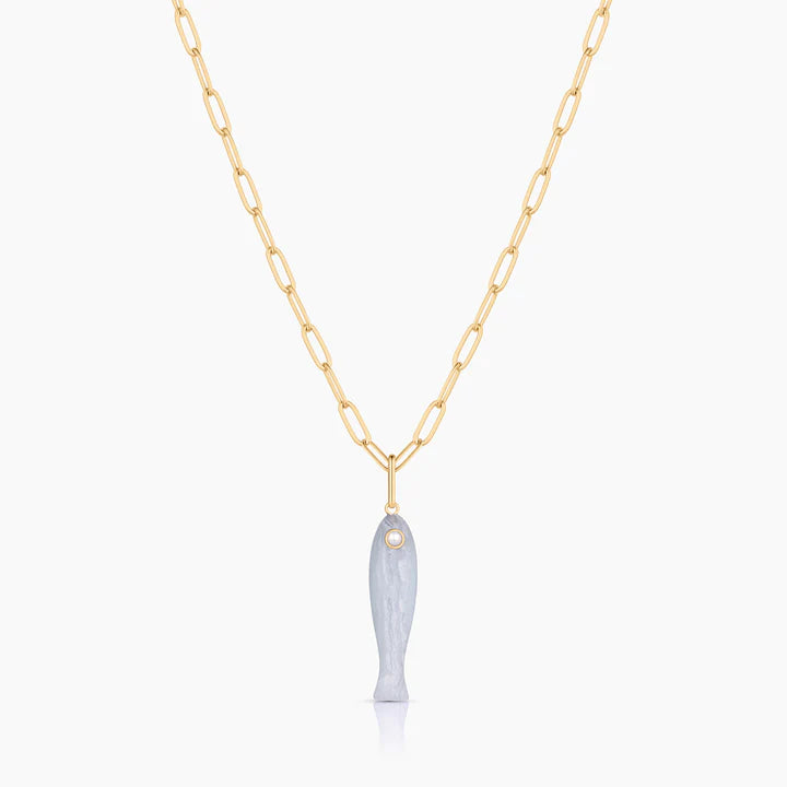 Fortuna Blue Lace Fish Charm