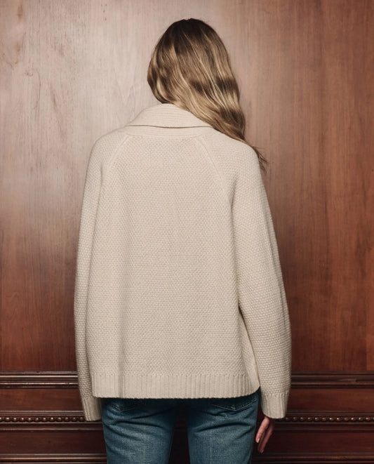 The Cashmere Cable Lodge Cardigan - Cream