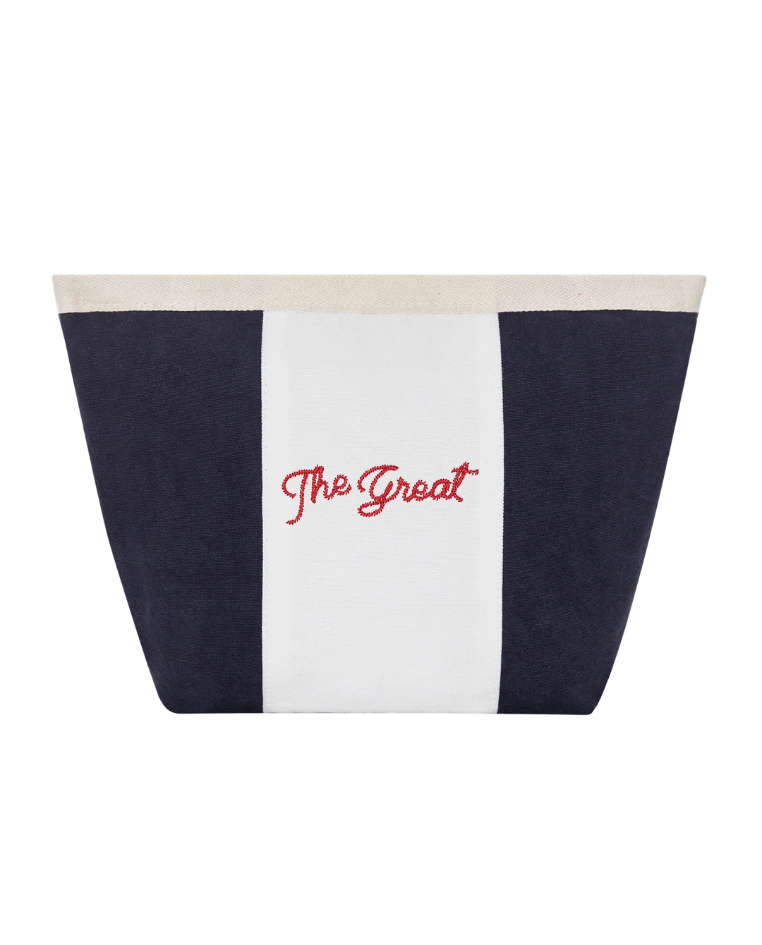 The Stripe Pouch - Navy & White