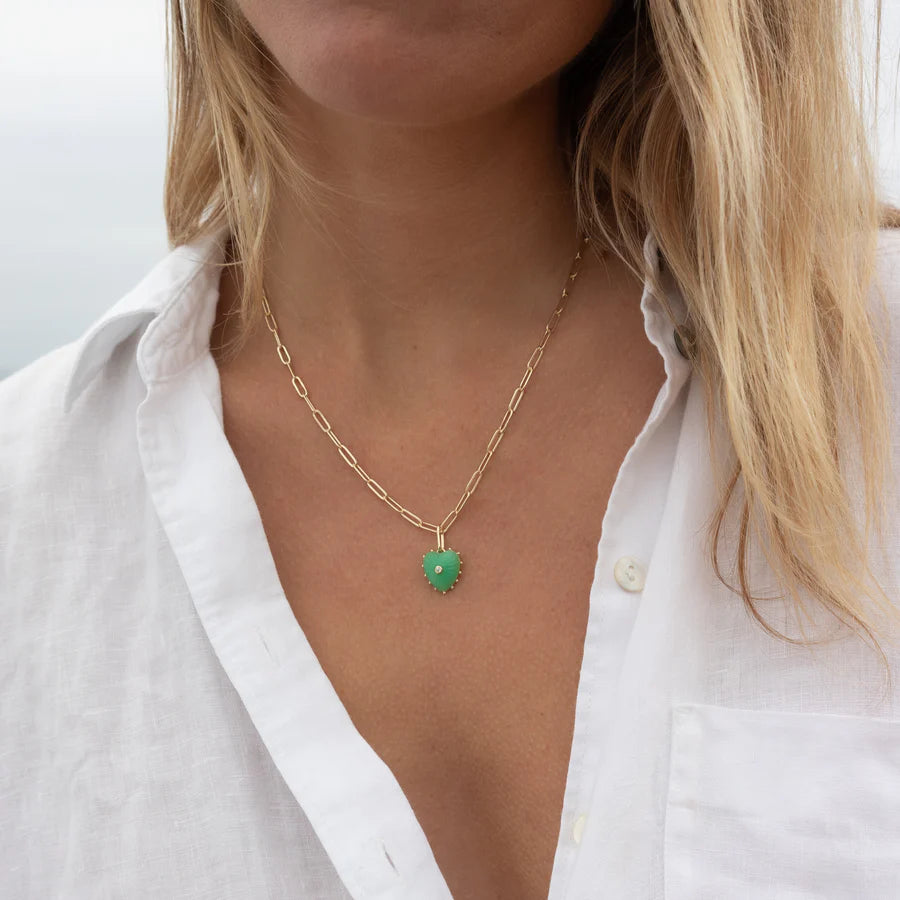 Isabel Chrysoprase Heart Charm