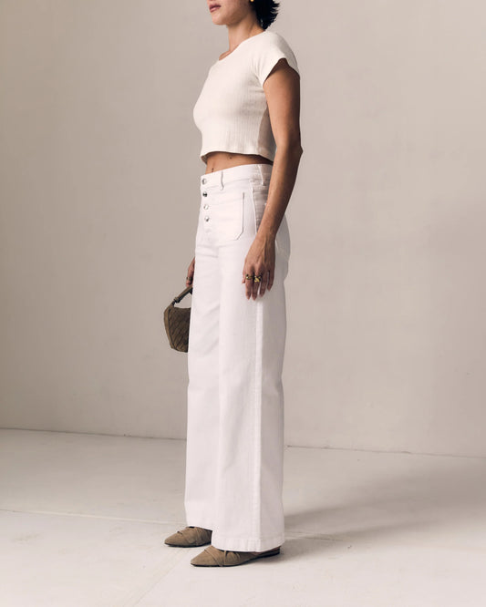 Georgia Wideleg - White