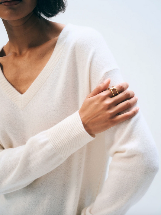 Cashmere VNeck Soft White