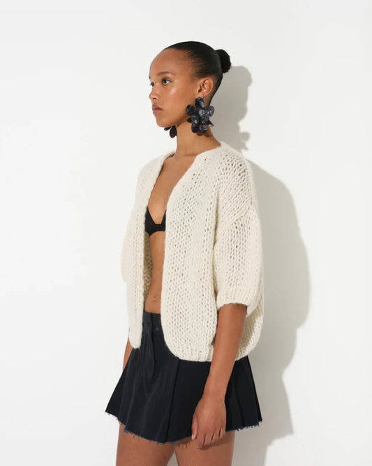 Alpaca Short Sleeve Bomber - Creme