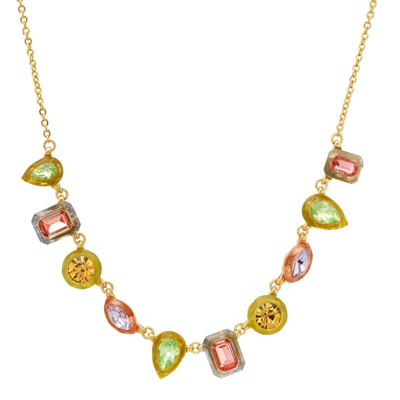 Multi-Stone Bezel Necklace