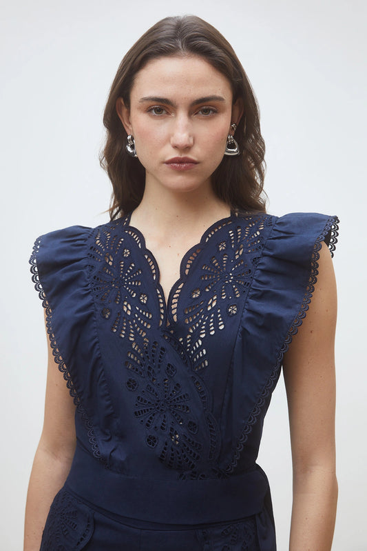 Lila Blouse - Bleu Nuit