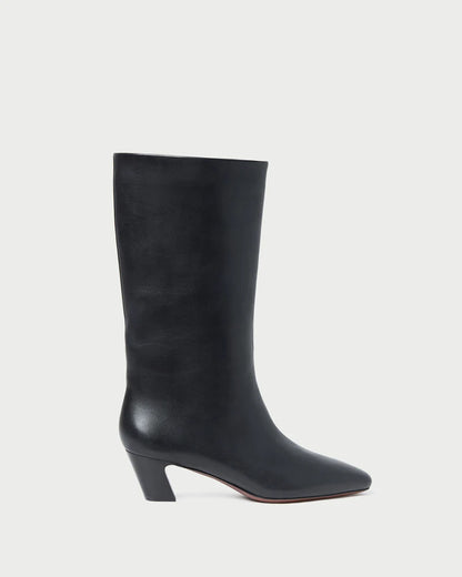 Cleo Black Leather Mid−Calf Boot