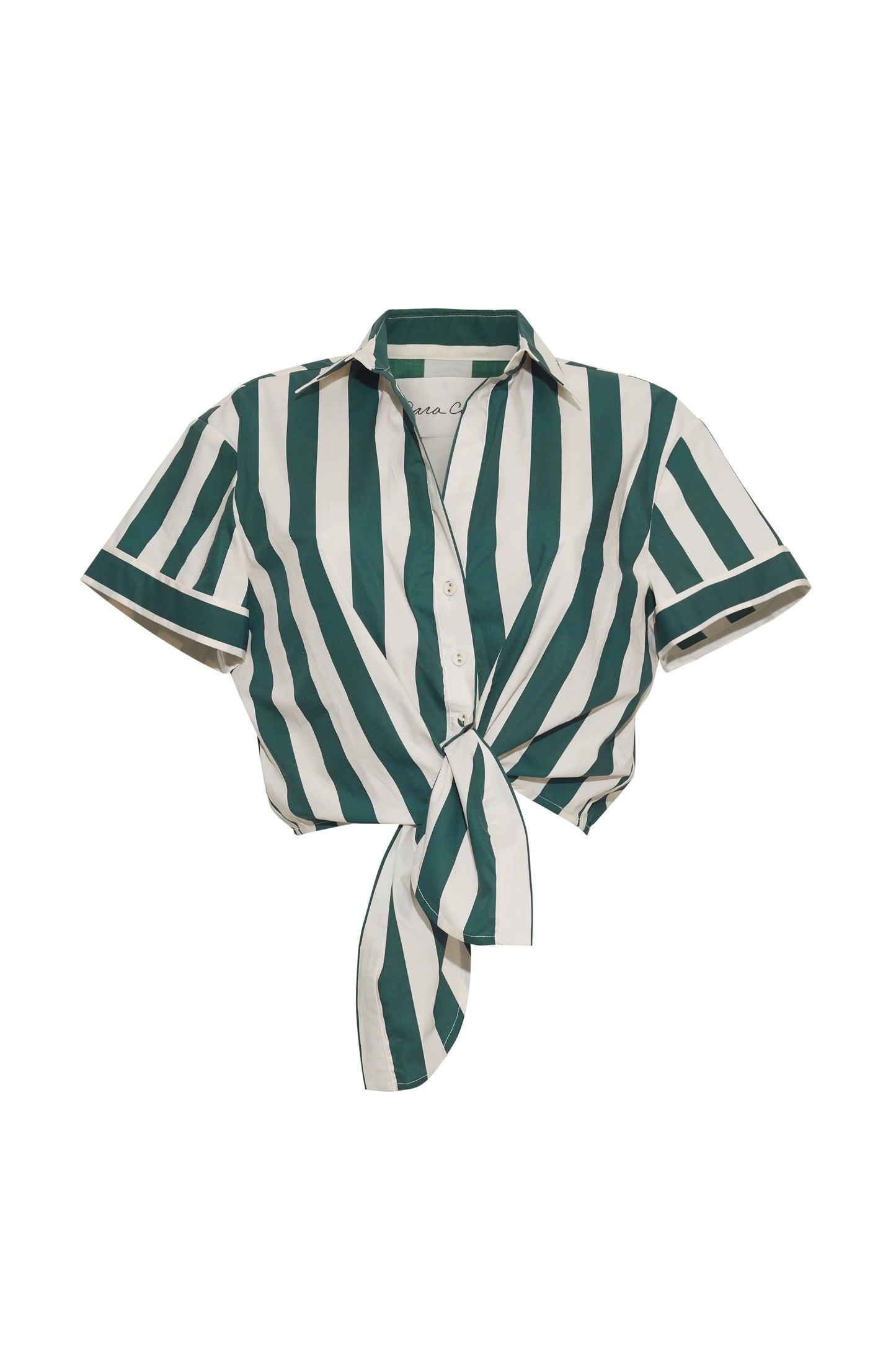 Asbury Top - Green White Stripe