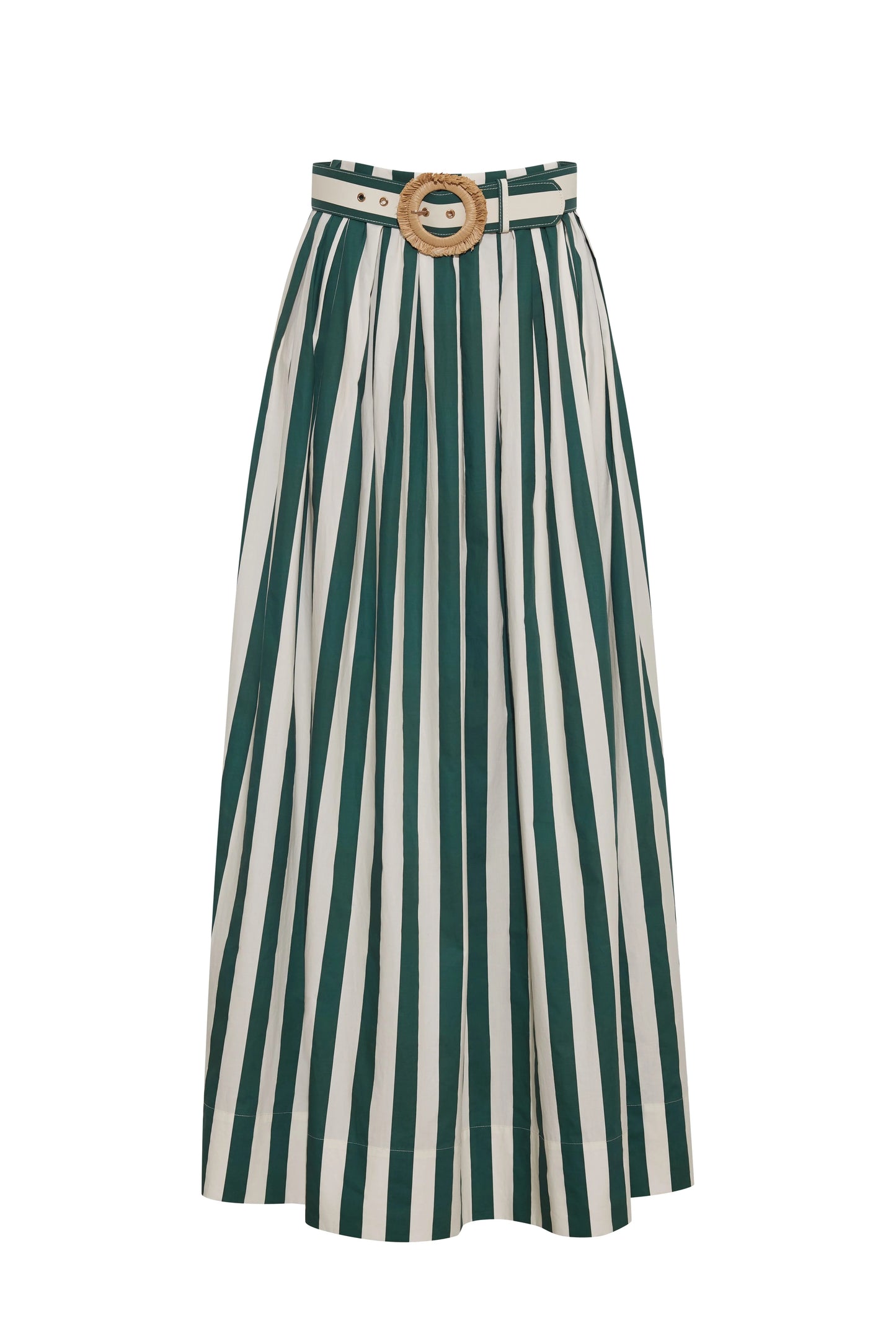Greenfield Skirt - Green White Stripe
