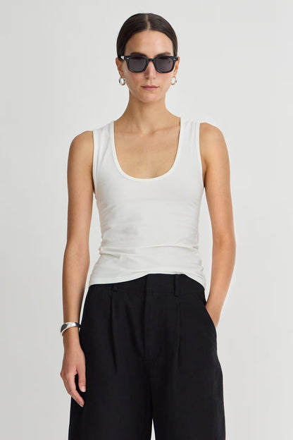 Uri Low Cut Tank - Cream