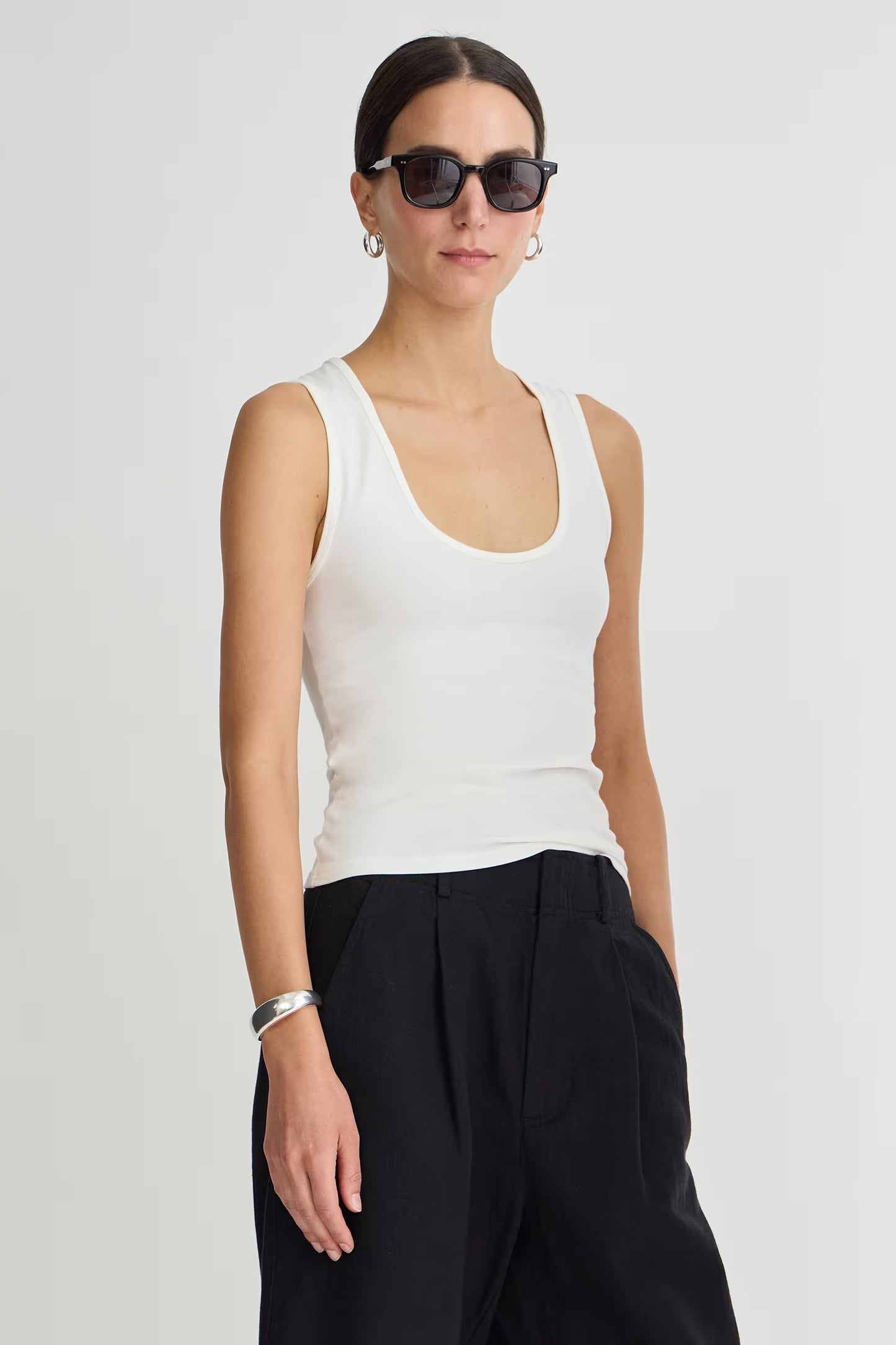 Uri Low Cut Tank - Cream