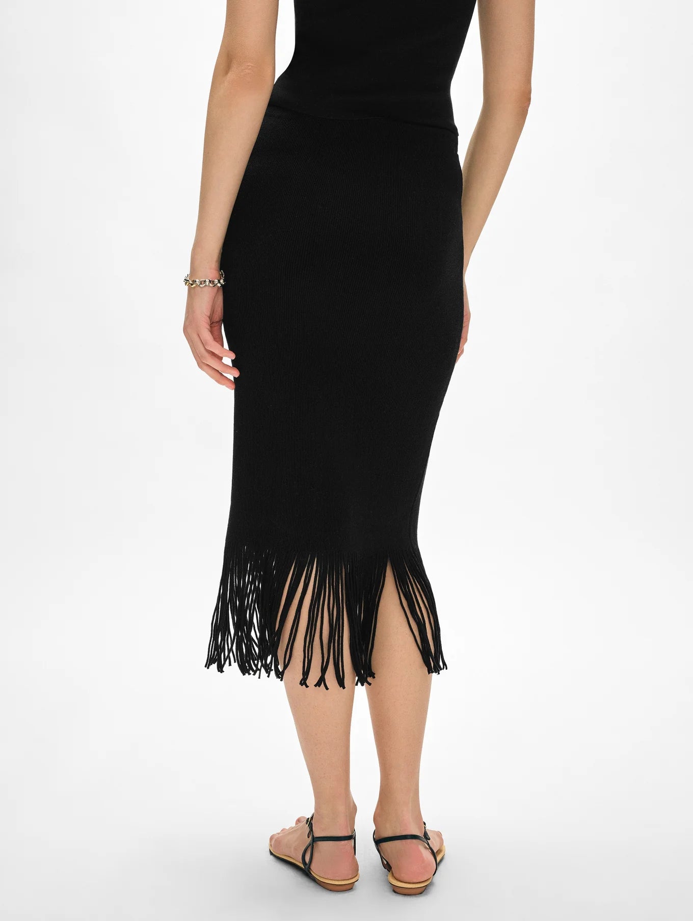 Fringe Ribbed Skirt