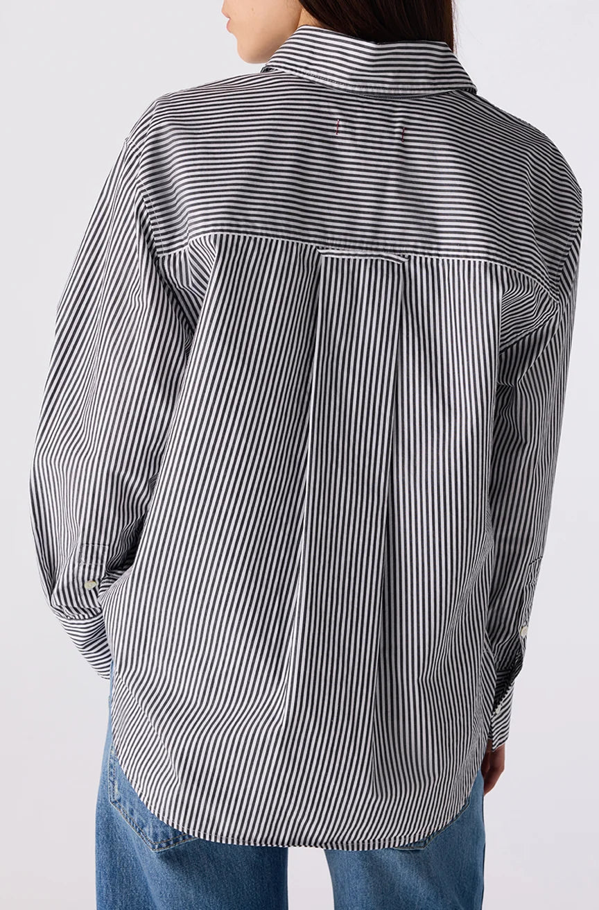 Ruth Oversized Shirt - Black/Eggshell