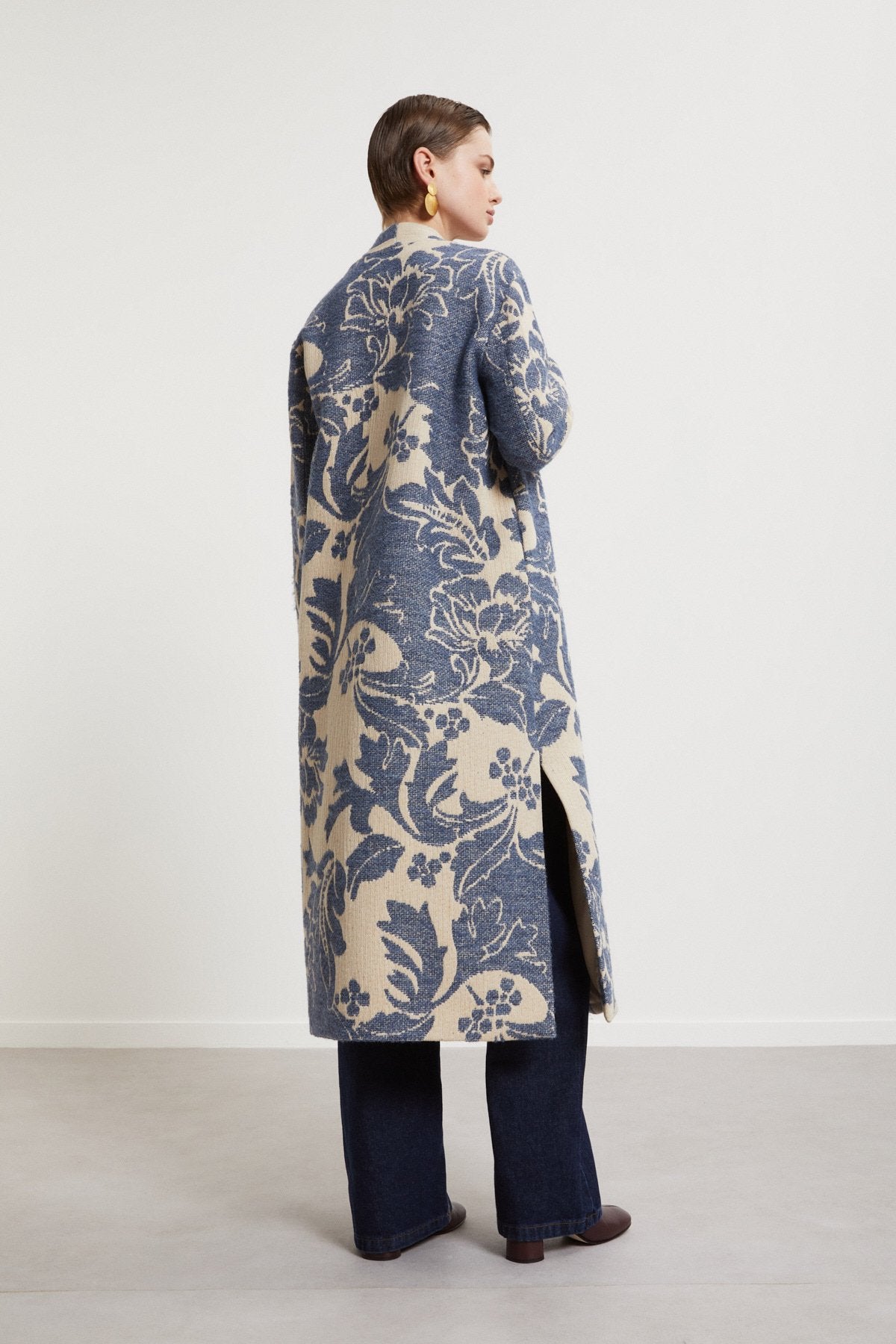 Ulined Printed Coat