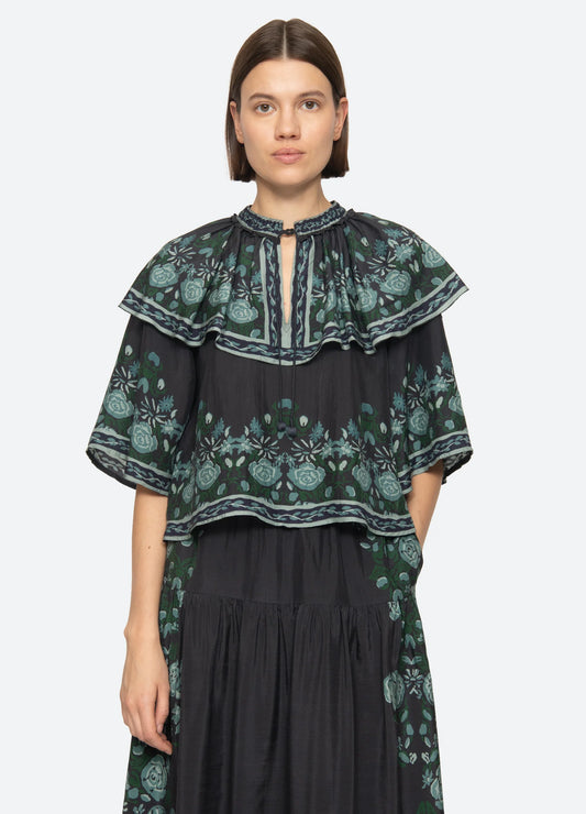 Tulla Print S/Slv Top - Multi