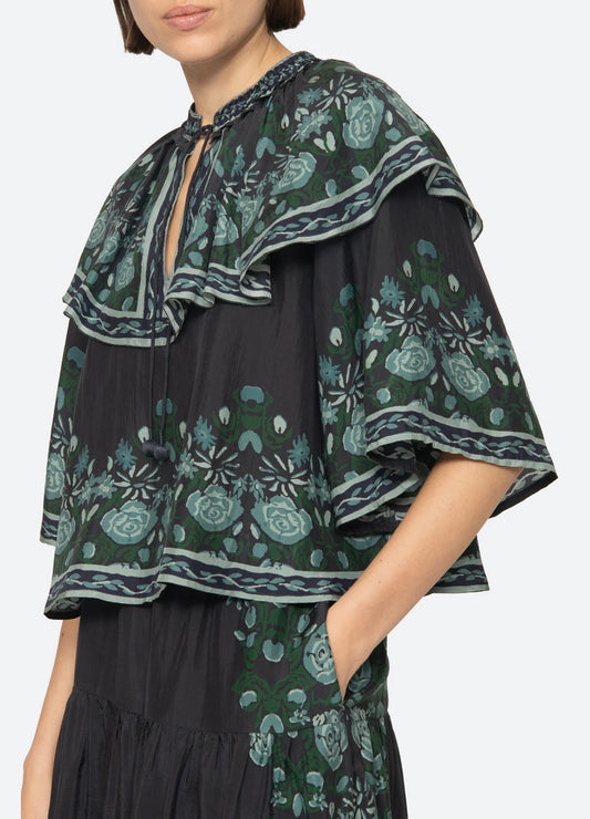 Tulla Print S/Slv Top - Multi