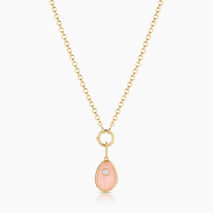 Cowrie Pink Jade Shell Charm