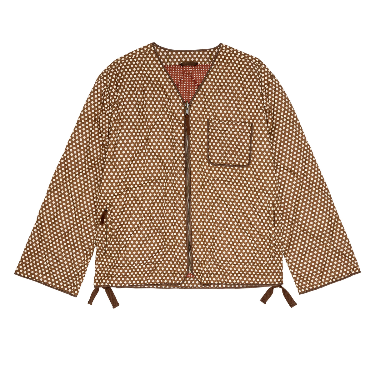 The Creek Zip Liner - Chocolate & Maroon Dot