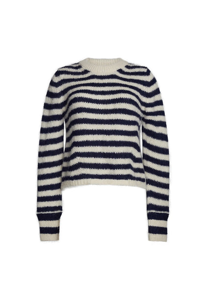Ava Stripe Sweater - Ivory/Navy
