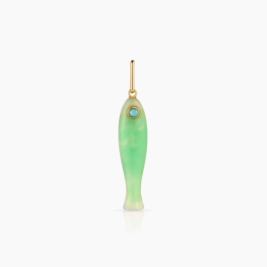 Fortuna Chrysoprase Fish Charm