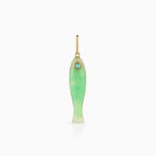 Fortuna Chrysoprase Fish Charm