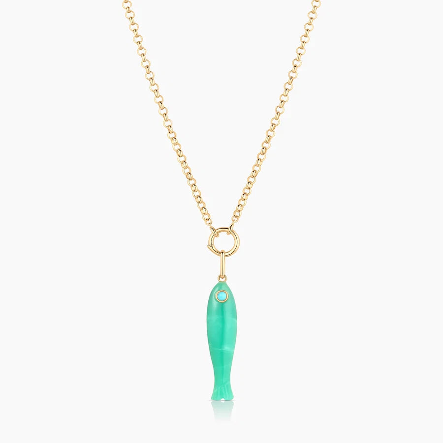 Fortuna Chrysoprase Fish Charm
