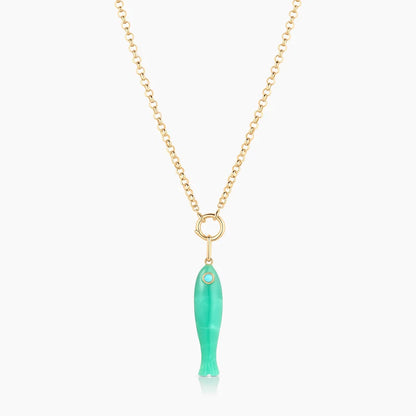 Fortuna Chrysoprase Fish Charm