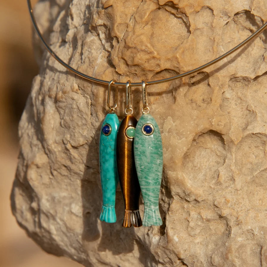 Fortuna Howlite Fish Bail Charm