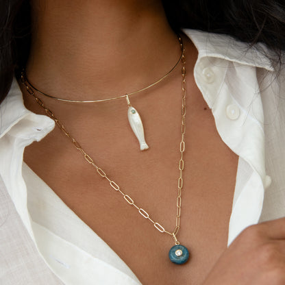 Fortuna Mother of Pearl Fish Charm