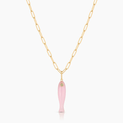 Fortuna Pink Jade Fish Charm