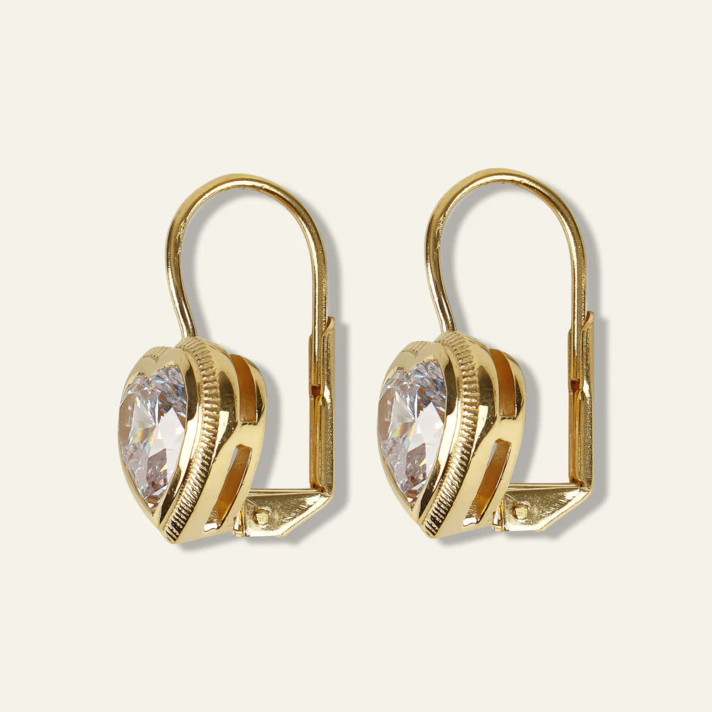 Bezel Heart Earrings