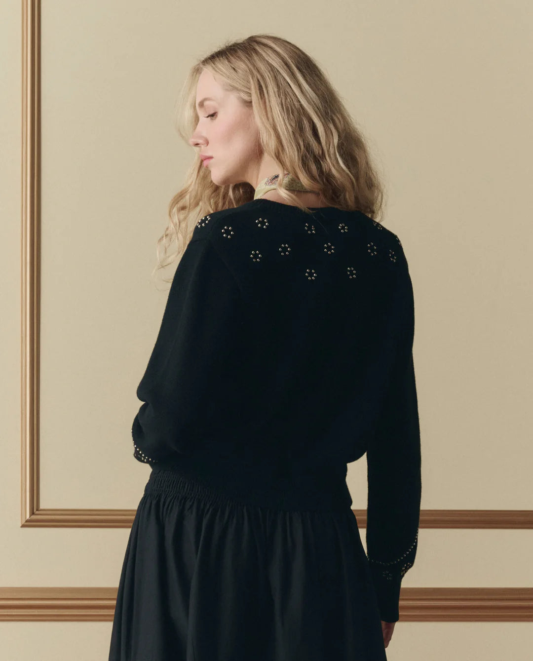 The Studded Cardigan - Black