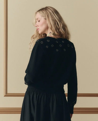 The Studded Cardigan - Black