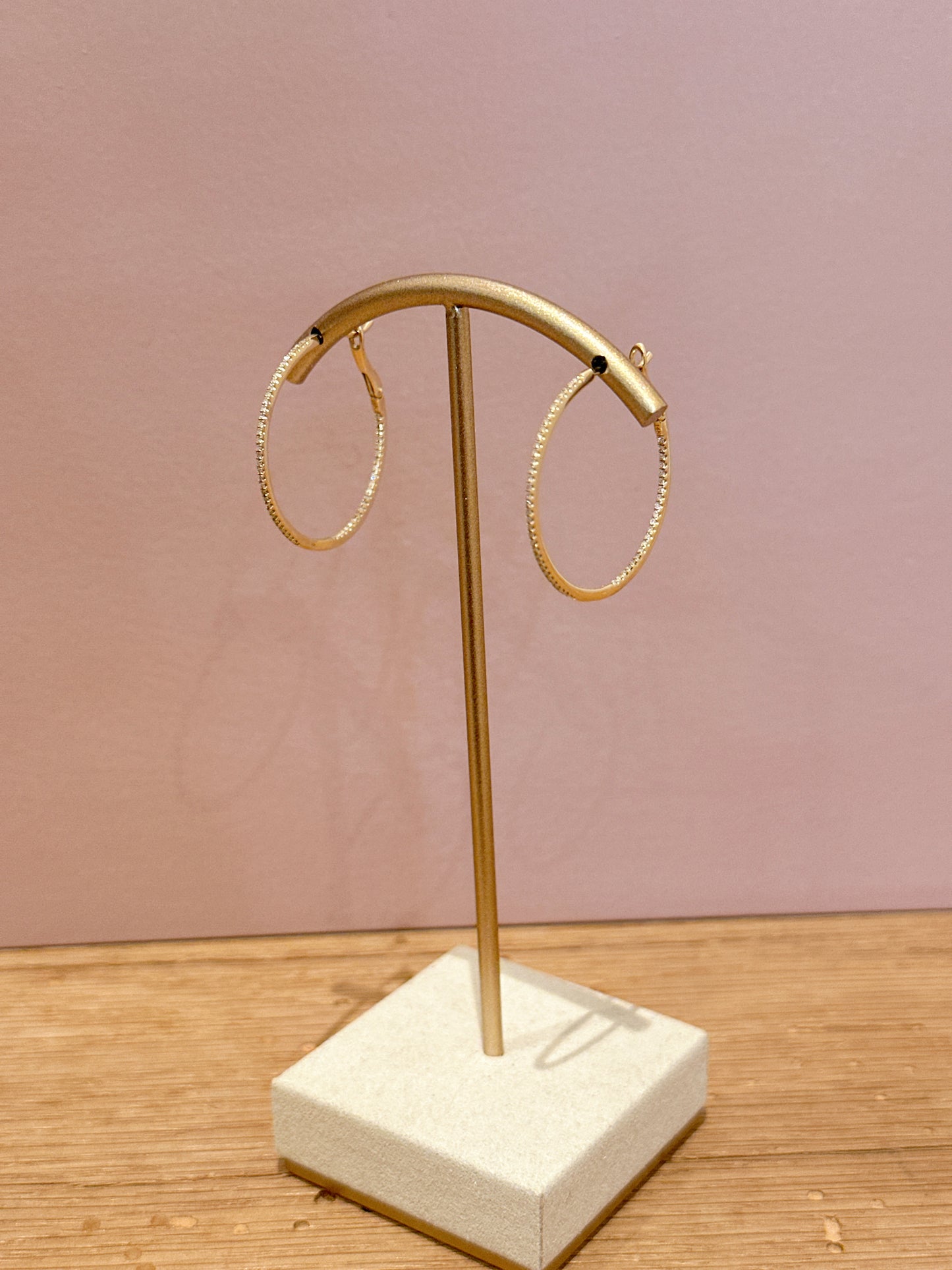 14kt Diamond Hoops