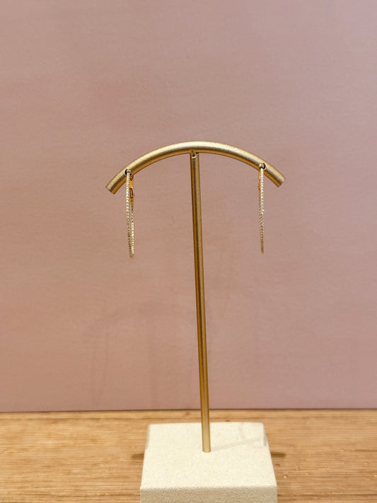 14kt Diamond Hoops