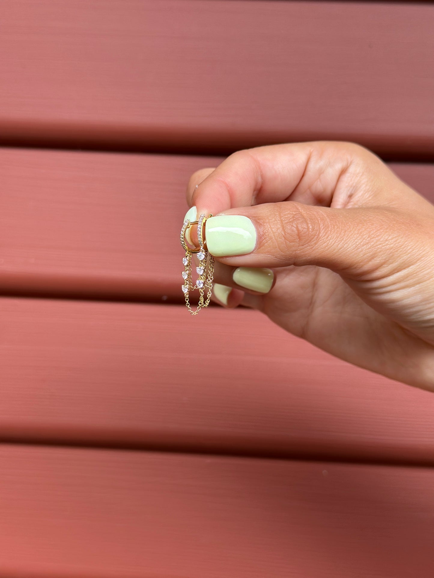 Layered 3 Diamond Chain Huggie