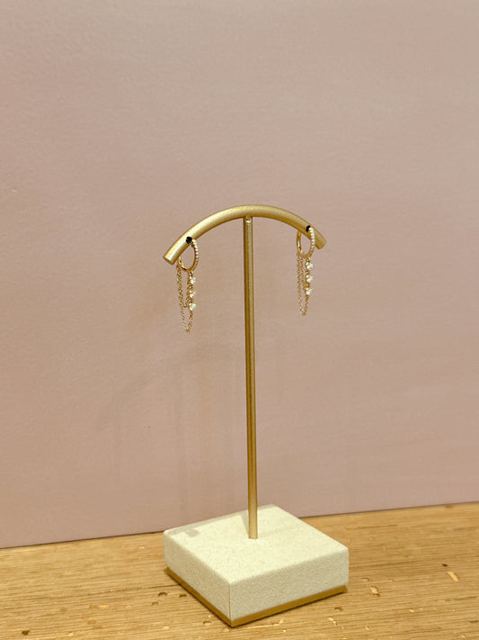 Layered 3 Diamond Chain Huggie
