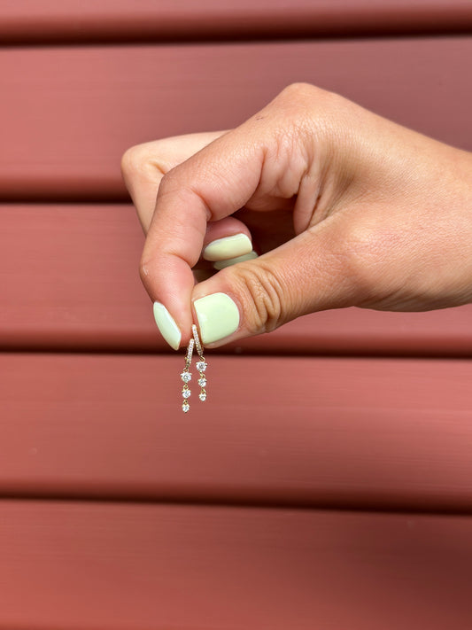 Raindrop Diamond Huggies