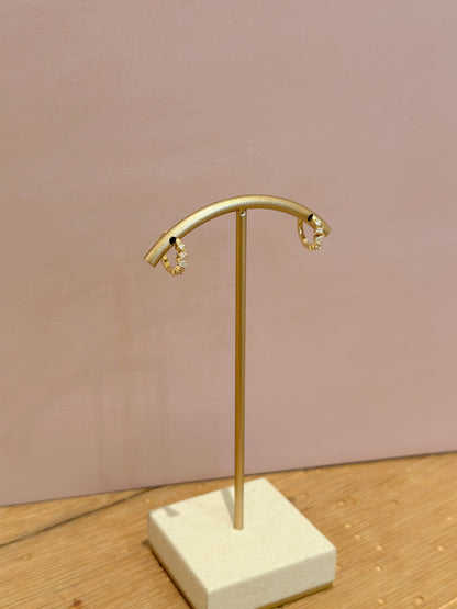 Diamond Multifaceted Mini Huggie Earring