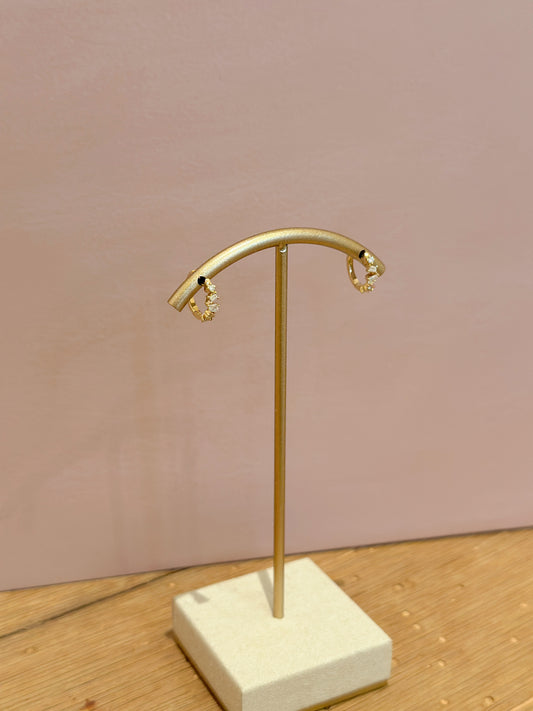 Diamond Multifaceted Mini Huggie Earring