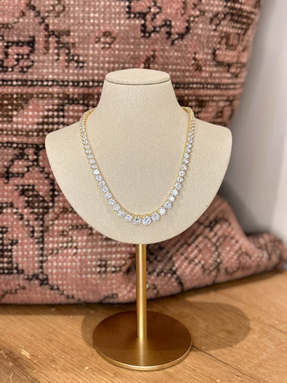 3 Prong CZ Necklace