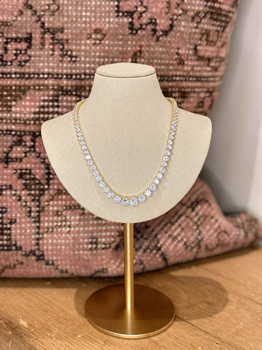 3 Prong CZ Necklace