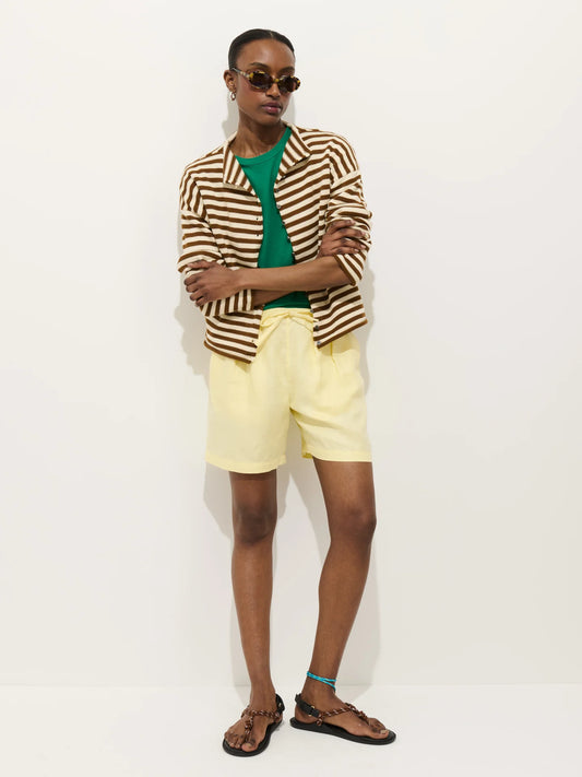 Taylor Cardigan - Ivory/Brown