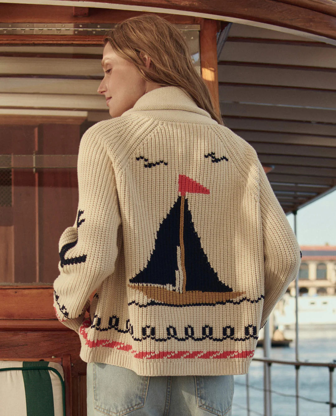 Sailboat Lodge Cardigan - Cream