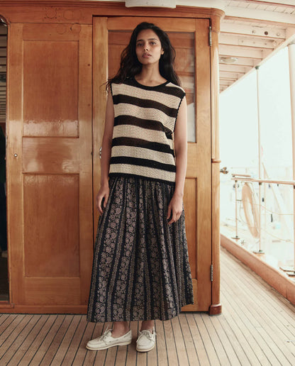 The Canary Skirt - Black & Cream Token Floral