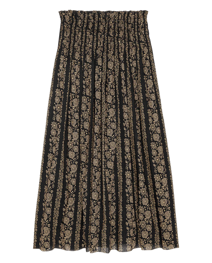 The Canary Skirt - Black & Cream Token Floral